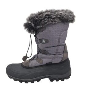 Kamik Momentum Boots Womens Size 9 Gray Faux Fur Waterproof Snow Winter QLF15W